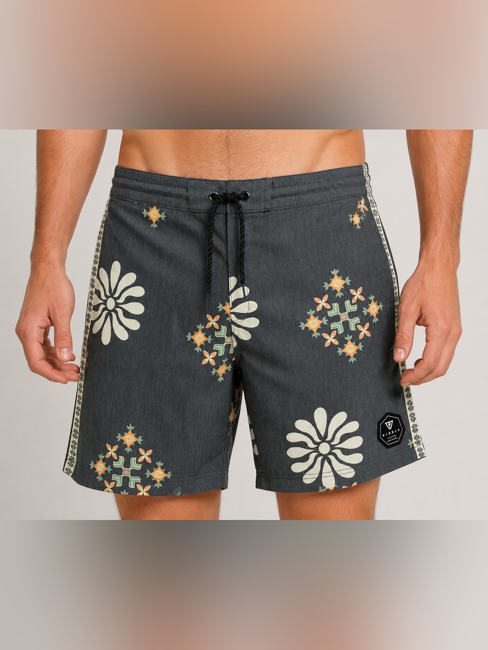 Vissla Trunks 38 Swim Surf Board Shorts Unlined Coconut Stretch Drawstring Waist
